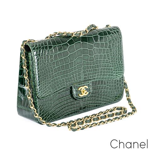 chanel crocodile bag green|Chanel crocodile 227 flap.